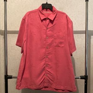 XL Carinbbean button down floral print pink with front pocket